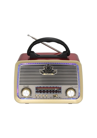 Işıklı Şarjlı Nostaljik Radyo Usb/sd/mp3/bluetooth
