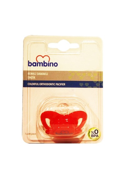 Bambino Renkli Damaklı Emzik 18 Ay - Kırmızı