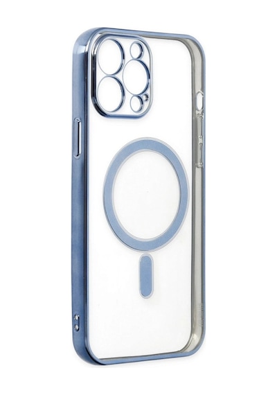 Apple iPhone Uyumlu 14 Pro Kılıf Magneticsafe Lazer Silikon - Sierra Blue Diğer