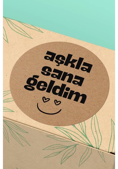 Aşkla Sana Geldim Kraft Sticker 3x3cm St2264 Çok Renkli