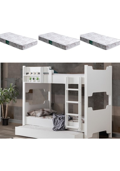 Mdf Profil Ranza , Avrasya Ayrılabilir Yavrulu Ranza 3 Adet Comfort Yatak 90 x 200 CM Mdf Profil Ranza , Avrasya Ayrılabilir Yavrulu Ranza 3 Adet Comfort Yatak 90 x 200 CM
