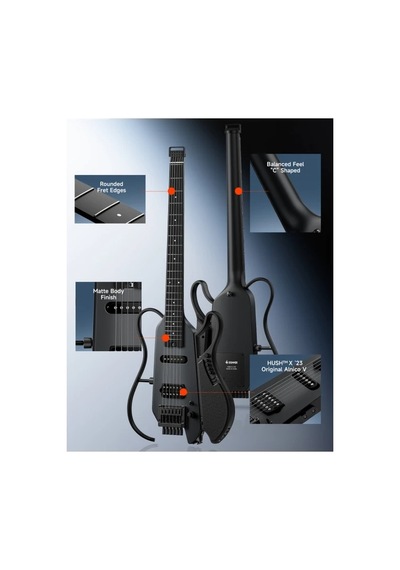 Donner Hush X Lıve Traveller Elektro Gitar Siyah 104082560122