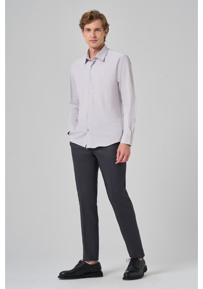 Morven Erkek Gri Slim Fit Sert Yaka Gömlek 26mc004003100 Gri