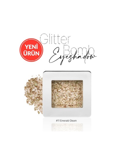 Mücevher Parlaklığında Yoğun Pigmentli Tekli Far Glitter Bomb Eyeshadow 11 Emerald Gleam Diğer