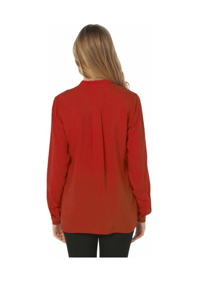 Bulalgiy Kadın Kırmızı Düğme Detaylı Bluz - Bga482370