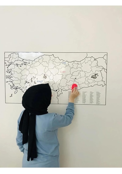 Türkiye Haritası Akıllı Statik Tutunan Doldurulabilir Yapışkansız Pratik Şeffaf Türkiye Haritas Diğer
