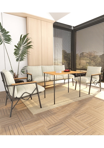Doruk Home Balkon, Bahçe, Cafe, Metal Kanepe Koltuk Takımı , Bahçe Mobilyası, 90x50 Masalı - 3 1 1 Krem Krem Bej Doruk Home Balkon, Bahçe, Cafe, Metal Kanepe Koltuk Takımı , Bahçe Mobilyası, 90x50 Masalı - 3 1 1 Krem Krem Bej
