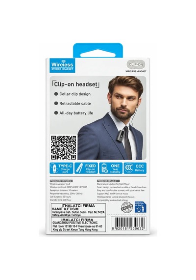 Bezos Makaralı Wireless Klipsli Kulaklık Led Göstergeli 50 Saat K92 Ob