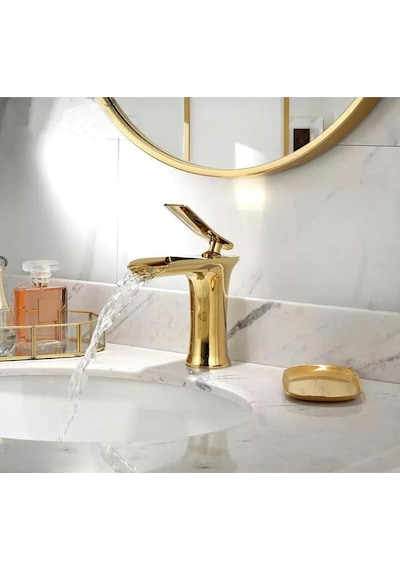 Boheme Fleko Şelale Lavabo Bataryası Altın Gold