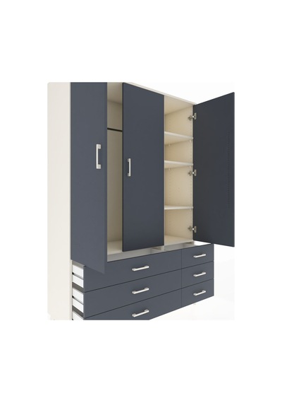 Hyperion Dolap 5 Raflı 6 Çekmeceli Tek Askılı 132x44x195 Aytaşı-antrasit/antrasit Antrasıt/antrasıt Hyperion Dolap 5 Raflı 6 Çekmeceli Tek Askılı 132x44x195 Aytaşı-antrasit/antrasit Antrasıt/antrasıt