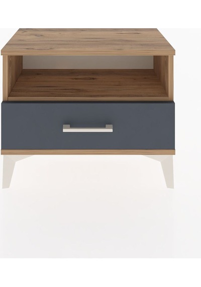 Arges Komodin Tek Raflı Tek Çekmeceli 60x30x48 Çam-antrasit Çam