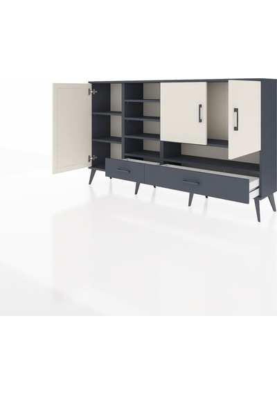 Arges Konsol 8 Raflı 2 Çekmeceli 3 Kapaklı 176x30x99 Antrasit-aytaşı/antrasit Aytası/antrasıt - Antrasıt Arges Konsol 8 Raflı 2 Çekmeceli 3 Kapaklı 176x30x99 Antrasit-aytaşı/antrasit Aytası/antrasıt - Antrasıt