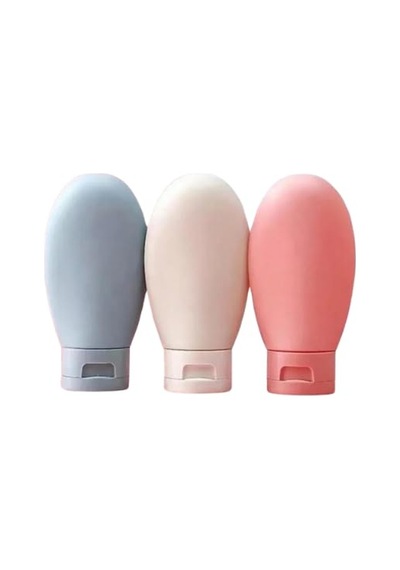 Iskandinav Tarz 3'lü Doldurulabilir Çantalı Seyahat Tipi Şişe Seti Boş Krem Şişesi 60ml 2.8 L