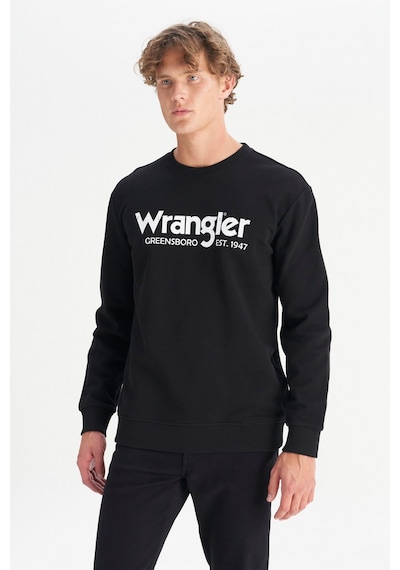 Wrangler Regular Fit Normal Kesim %100 Pamuk Sıfır Yaka Sweatshirt Siyah