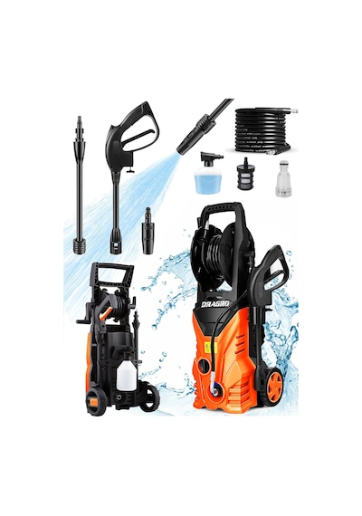 Dragro Alman LT701G-2500A 180 Bar 2500 W Yüksek Basınçlı Yıkama Makinesi Turuncu