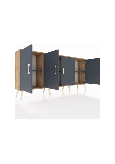 Arges Konsol 3 Raflı 4 Kapaklı 176x30x83 Çam-antrasit/antrasit Antrasit/antrasit Arges Konsol 3 Raflı 4 Kapaklı 176x30x83 Çam-antrasit/antrasit Antrasit/antrasit