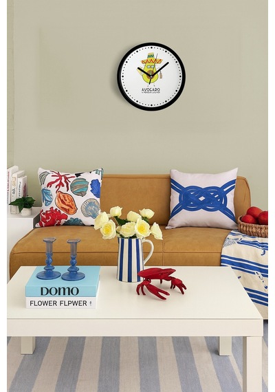 Meksikalı Avukat Tasarım Modern Duvar Saati - 25cm - Önü Camlı Siyah Kasa - Sessiz Mekanizma-jh0521 Siyah