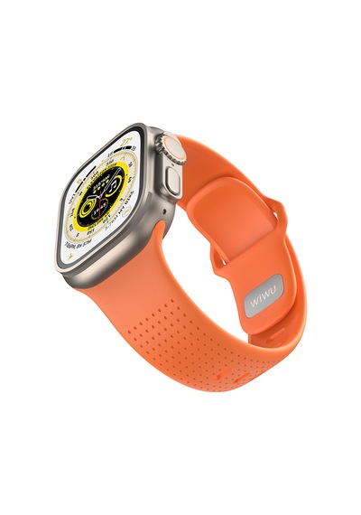 Watch 7 45mm Uyumlu Wiwu Wi-wb0201 Comf Secur Serisi Spor Silikon Kordon Turuncu