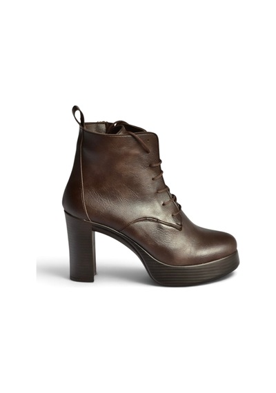 Fox Shoes Z996251309 Kahverengi Kalın Platform Topuklu Kadın Bot