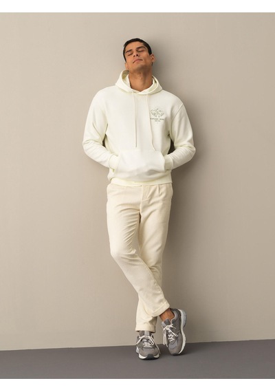 Xint Ekru Oversize Kapüşonlu Pamuklu Sweatshirt 300282