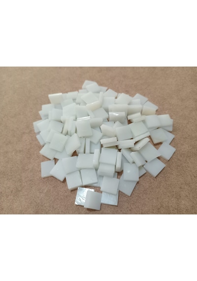 Krem Rengi Kare Vitray Cam Mozaik Taşı - Sanatsal Mozaik İçin Yaklaşık 10 X 10 Mm
