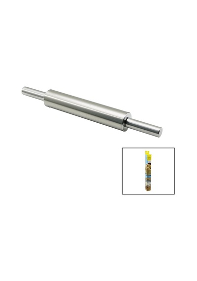 Vocen Rolling Pin Çelik Metal Merdane - Hamur Rulosu Merdane: 25cm - Sap: 2x9cm T.uzunluk:43cm 5570