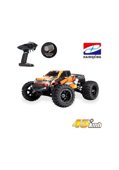 Haıboxıng Rc 1/16 Ravage 45+ Km/h Sürat Uzaktan Kumandalı Rc Model Araba Rtr Elektrikli 4wd Brushless Fırçasız Offroad Truck Turuncu