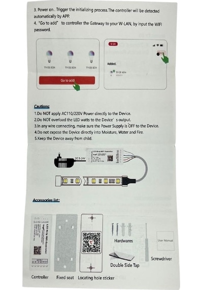 DoraLed Tuya Destekli Wifi Kontrollü RGBW Şerit Led Kontrol Cihazı