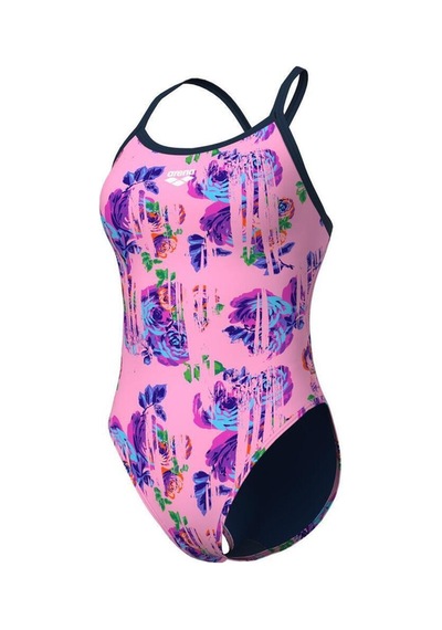 Arena Women's Rose Texture Swımsuıt Xcross Back/ M Çok Renkli Çok Renkli