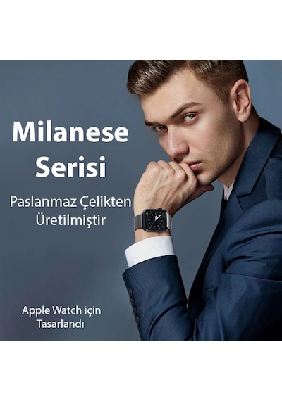 Dux Ducis Apple Watch Uyumlu 38/40/41mm İçin Milanese Premium Milano Loop Kayış Kordon- 5775