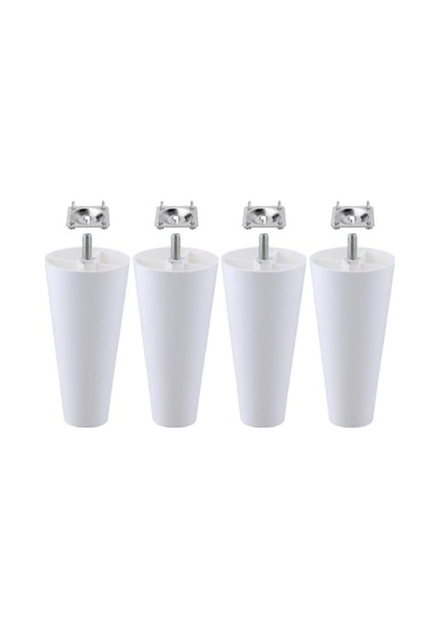 Plastik Mobilya Ayakları - 14 Cm, Beyaz Renk, 4 Adet 6395751