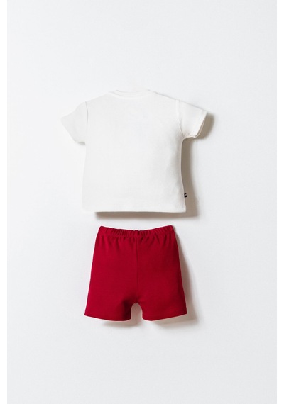 U.s. Polo Assn. Erkek Bebek Beyaz Şort Takım 5274-49944 Kırmızı