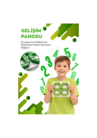 Montessori Eğitici Tak Çıkar Bloklar Sayı Öğrenme Oyunu Zeka Geliştirici İnce Motor Beceri Oyuncağı Çocuk Aktivite Seti Yeşil