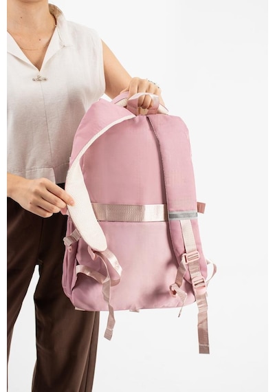 Ventis Unisex Okul Çantası Ortaokul Lise Cüzdanlı Sırt Çantası 43 30 Cm Su Geçirmez Kumaş Vnt5-e Pembe