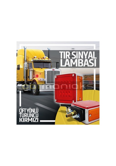Çift Yönlü Tır Sinyal Fren Lambası Turuncu Kırmızı Kare Led Lamba