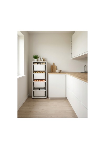 Nest 4 Büyük Sepetli Düzenleme Dolabı Y:108 G:45 D:30 Cm / Beyaz