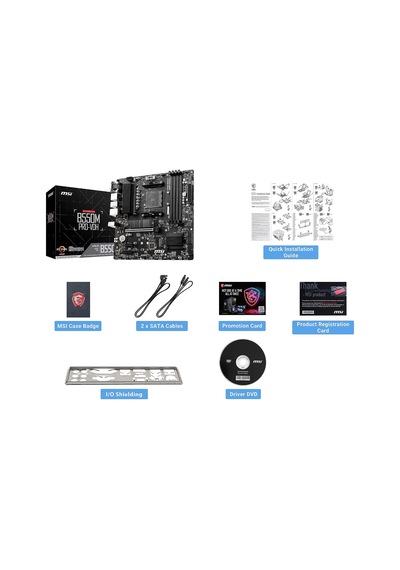 B550m Pro-vdh Am4 Ddr4 4400 Oc Hdmı Dp Vga M.2 Usb3.2 Matx Anakart