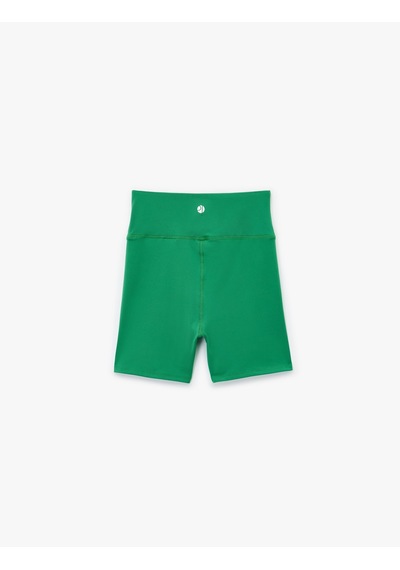 Koton Slim Fit Yüksek Bel Ekstra Mini Spor Biker Tayt Yeşil 6wak40254nk Yeşil