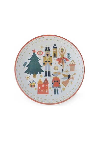 Keramika New Year Kurşun Asker Servis Tabağı 26 Cm 21653 Çok Renkli