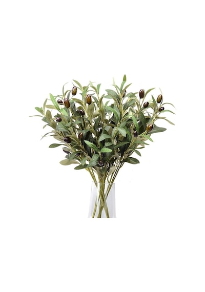 4lü Set Yapay Zeytin Dalı 45cm 4 Meyveli Yapay Çiçek