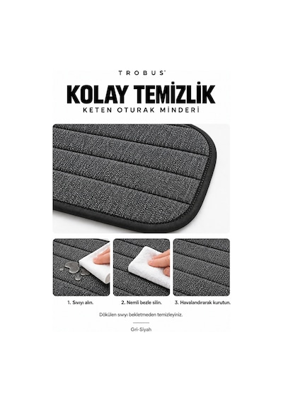 Honda City 2009-2013 Çizgili Keten 3'lü Minder Gri-siyah