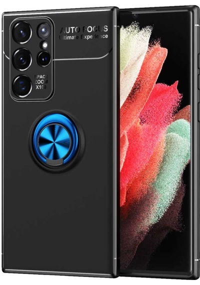 Galaxy S22 Ultra Kılıf Zore Ravel Yüzüklü Silikon Kılıf