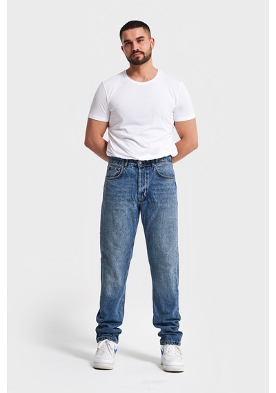 it's basic Erkek Kot Rengi Straight Fit %100 Koton Denim Kırmızı