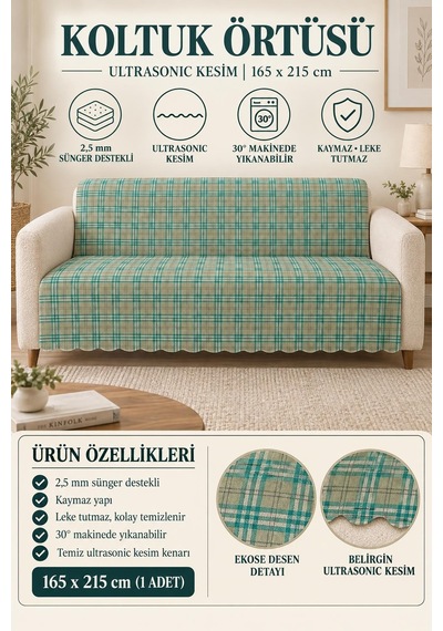 Çok Amaçlı Kadife Koltuk Örtüsü Kaymaz Süngerli 165x215 Cm Modern Bohem Çekyat Şalı Piknik Masa Örtüsü Alk4 Turkuaz