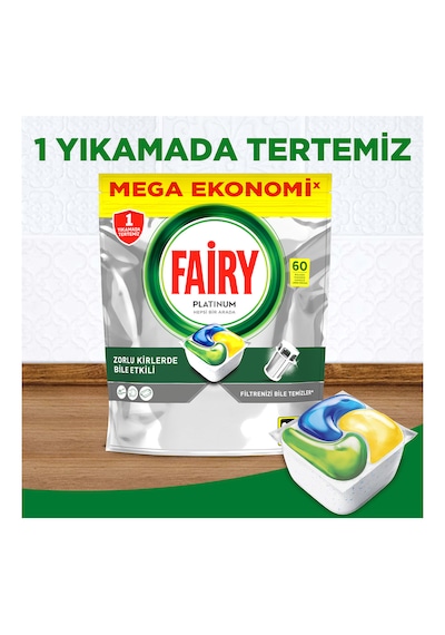 Fairy Platinum Limon Kokulu Bulaşık Makinesi Deterjanı 60 Tablet