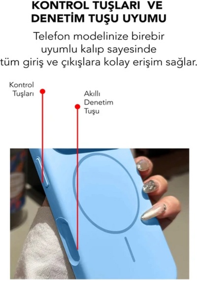 Apple İphone 16 Uyumlu Magsafe Lansman Silikon Kılıf Turkuaz