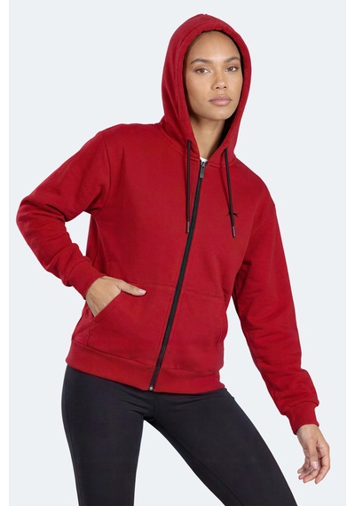 Slazenger Flores Kadın Kapüşonlu Bordo Sweatshırt