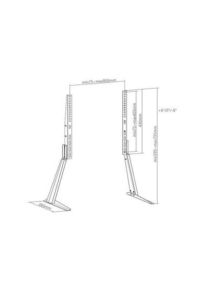 Dark VT50 32" - 70" Uyumlu 50 KG Taşıma Kapasiteli TV Ayağı