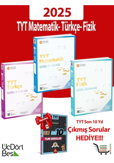 345-2025 Model Tyt Matematik -Türkçe - Fizik Soru Bankası Çıkmış Sorular Hediyeli