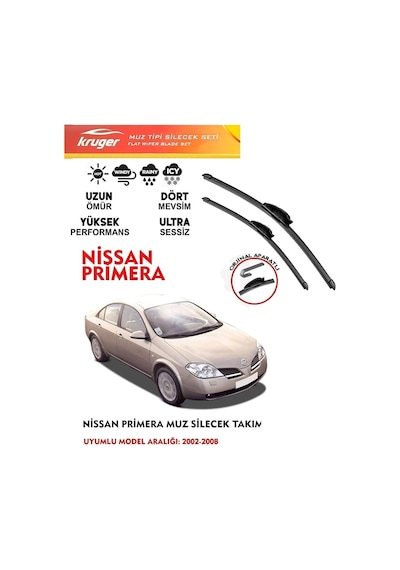 Nissan Primera P12 Muz Silecek Takımı 1.6 1.8 1.9 2.0 2.2 Motor Araca Özel Aparat 2002-2008